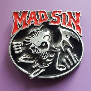 🦇NEW‼ MAD SIN Psychobilly Belt Buckle